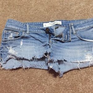 distressed jean shorts